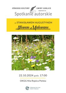 Plakat informacyjny o spotkaniu autorskim z Stanisławem Augustynem