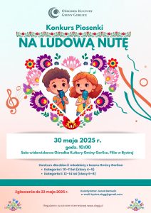 Plakat konkursowy na konkurs piosenki pt. Na Ludową Nutę
